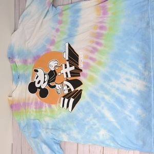 Disney Mickey Mouse Kanji Vintage Logo Tie Dye Tee XL